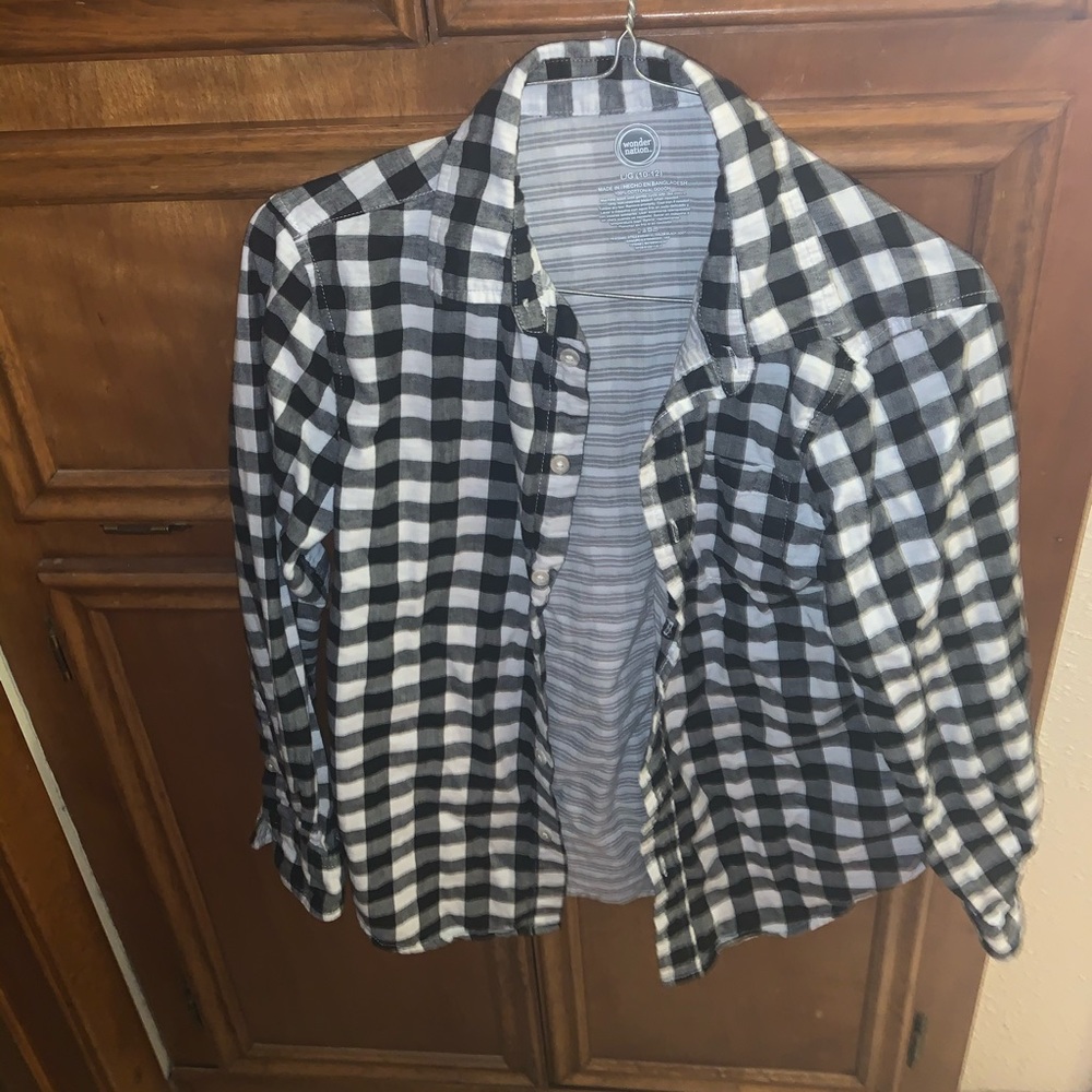 black and white plaid flannel